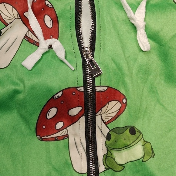 Frog and mushroom women's hoodie size 3X - Picture 5 of 10